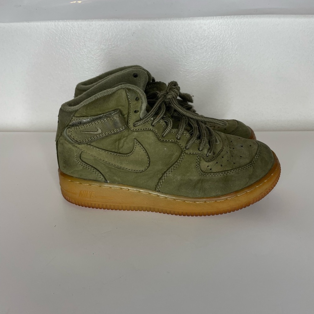Nike Olive Green High-Top Sneakers with Gum Sole